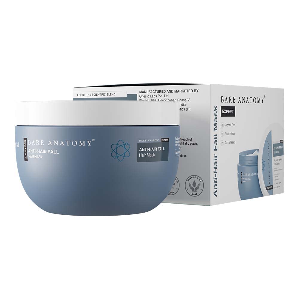 Bare Anatomy Anti-Hair Fall Mask Enriched with Adenosine and Peptides | 250 ml Anti Hair Fall Shampoo Vegan| For All Hair Types | For Women & Men | 250ml