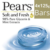 PEARS Soft and Fresh Bathing Bar, 125g (Buy 3 Get 1 Free) & Natural© Pomegranate Brightening Bathing Soap Bar, 125 g (Pack of 3)