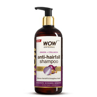 WOW Skin Science Onion & Collagen Anti-Hairfall Shampoo|Reduces Hairfall|Strengthens Roots|Nourishes Scalp|Prevents Breakage|Enhances Hair Thickness and Shine|New & Improved Formulation|500ml