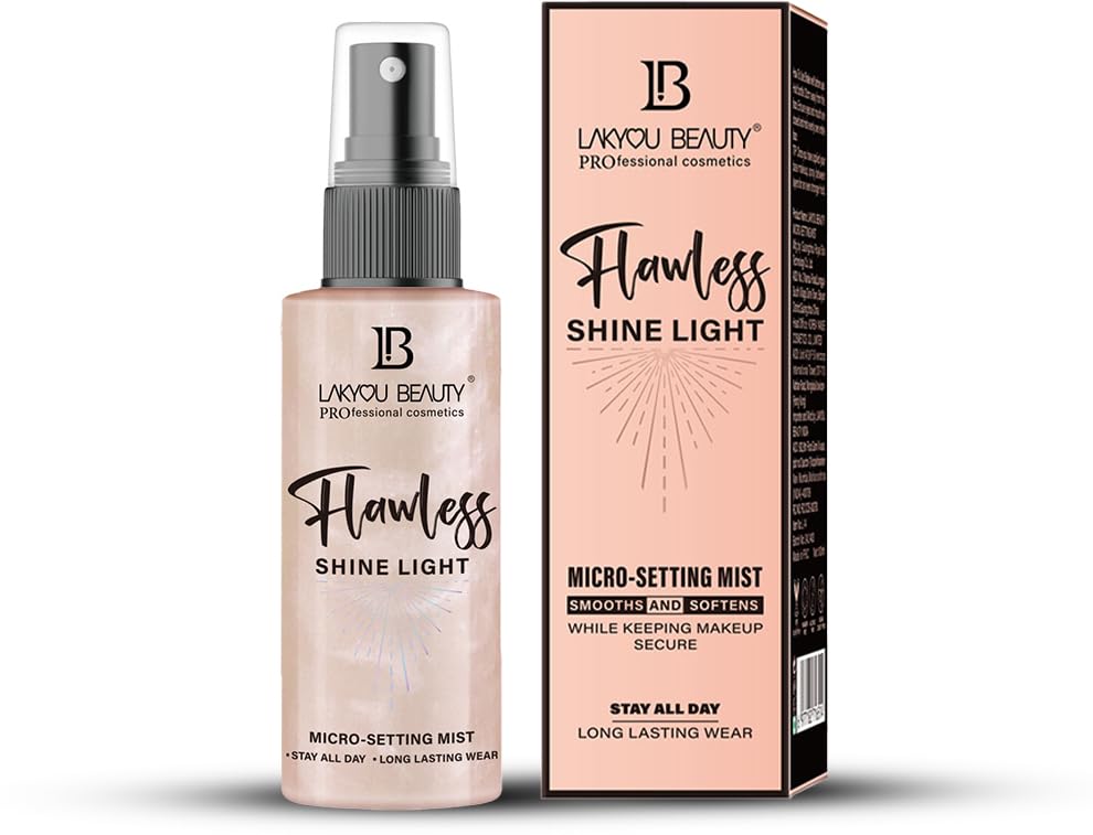 Lakyou Beauty Flawless Shine Light Micro Setting Mist 100ml | Smooths | Hydrates | Locks Makeup All Day