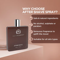 The Man Company After Shave Spray For Men with Aloevera & Menthol | Soothes, Calm, Fresh Skin | Post Shave Spray Lotion - 100ml