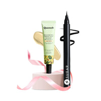 SUGAR Cosmetics X Quench Makeup Kit | Includes Eyeliner & Tinted Sunscreen (Light Medium) | Pack of 2