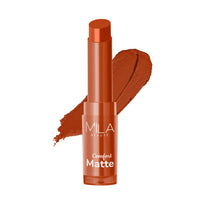 Mila Beauté Creamy Comfort Matte Long-Lasting Lipstick for Women | Highly Pigmented & Hydrating Lipstick with Jojoba | Single Swipe Application | Suitable for Indian Skin Tones - RUSTY BROWN