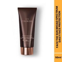 Colorbar Face the Sun Broad Spectrum Daily Face Protector, 50 ml | Enriched with Olive Leaf Extract and Vitamin E | 100% Vegan, Paraben Free and cruelty free