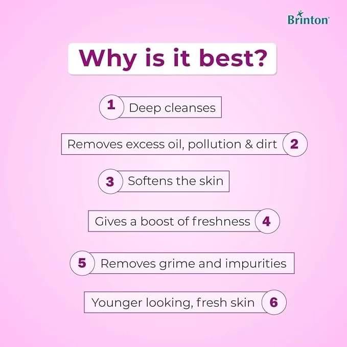 Brinton UV Doux Face Cleanser | Cetyl & Stearyl Alcohol, Niacinamide, Hyaluronic Acid, Jojoba Oil | pH 5.5 | Deep Cleansing & Hydration | Sulphate & Paraben Free | Dermatologically Tested | For All Skin Types | 125ml