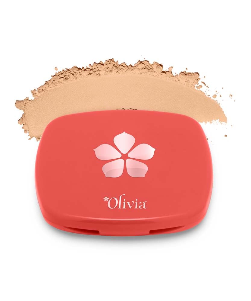 Olivia Weightless Matte Finish Compact Powder for Women | Full Coverage Face Makeup | Non-Oily Matte Look | Pore Minimizing & Evens Out Complexion | For All Skin Types | 10g | 03 Peach Pie