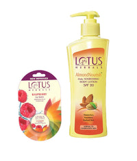 Lotus Herbals Winter Kit Almondnourish Daily Nourishing Body Lotion_250ml + Lip Balm-Raspberry_5g (Set Of 2)