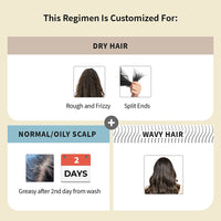 Vedix Customized Regimen For Dry Hair,Normal-Oily Scalp & Wavy Hair, Anti Hair Fall Oil Hibiscus + Eclipta - Ayurvedic Shampoo - Vithan Pro Hair Growth Serum, 240 Grams