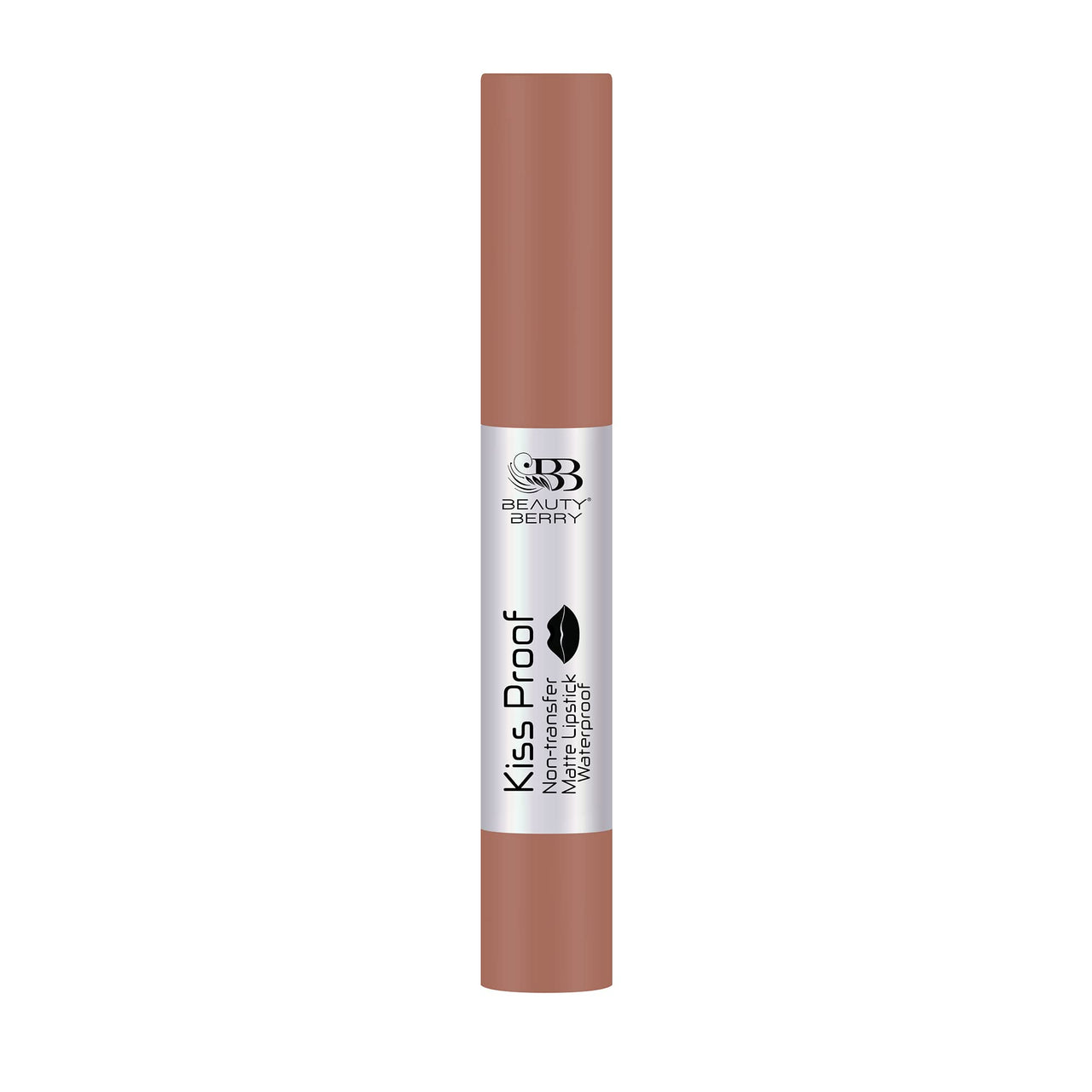 Beauty Berry Kiss Proof Matte Lipstick | Highly Pigmented Ultra Matte Long Lasting Lipstick | Non-Drying, Intense Moisturizing, Lightweight | Non Transfer Lipstick for Women (Nude)