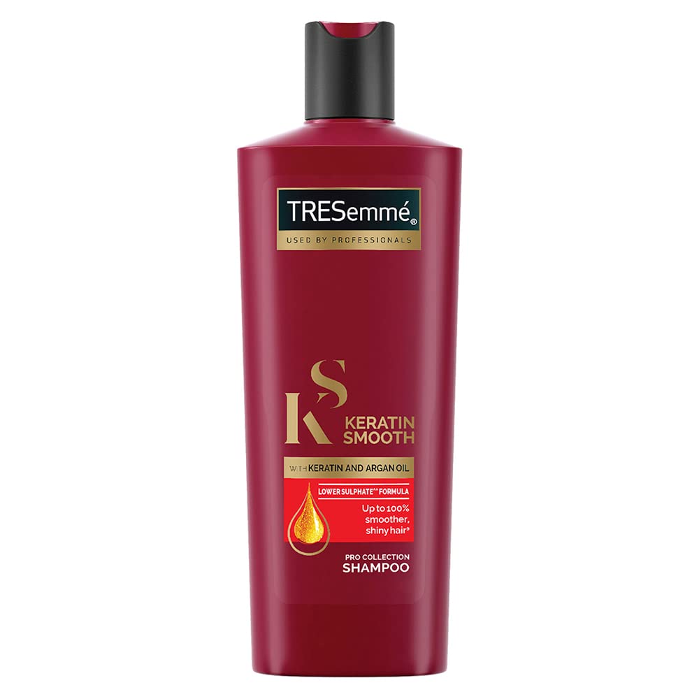 TRESemme Gloss Ultimate Ultra Shine Hair Serum 50ml with Macadamia Oil & Tresemme Keratin Smooth, Conditioner, 190ml, for Smoother, Shinier Hair, with Keratin & Tresemme Keratin Smooth, Shampoo, 185ml, for Straighter, Shinier Hair, with Keratin & Argan Oi