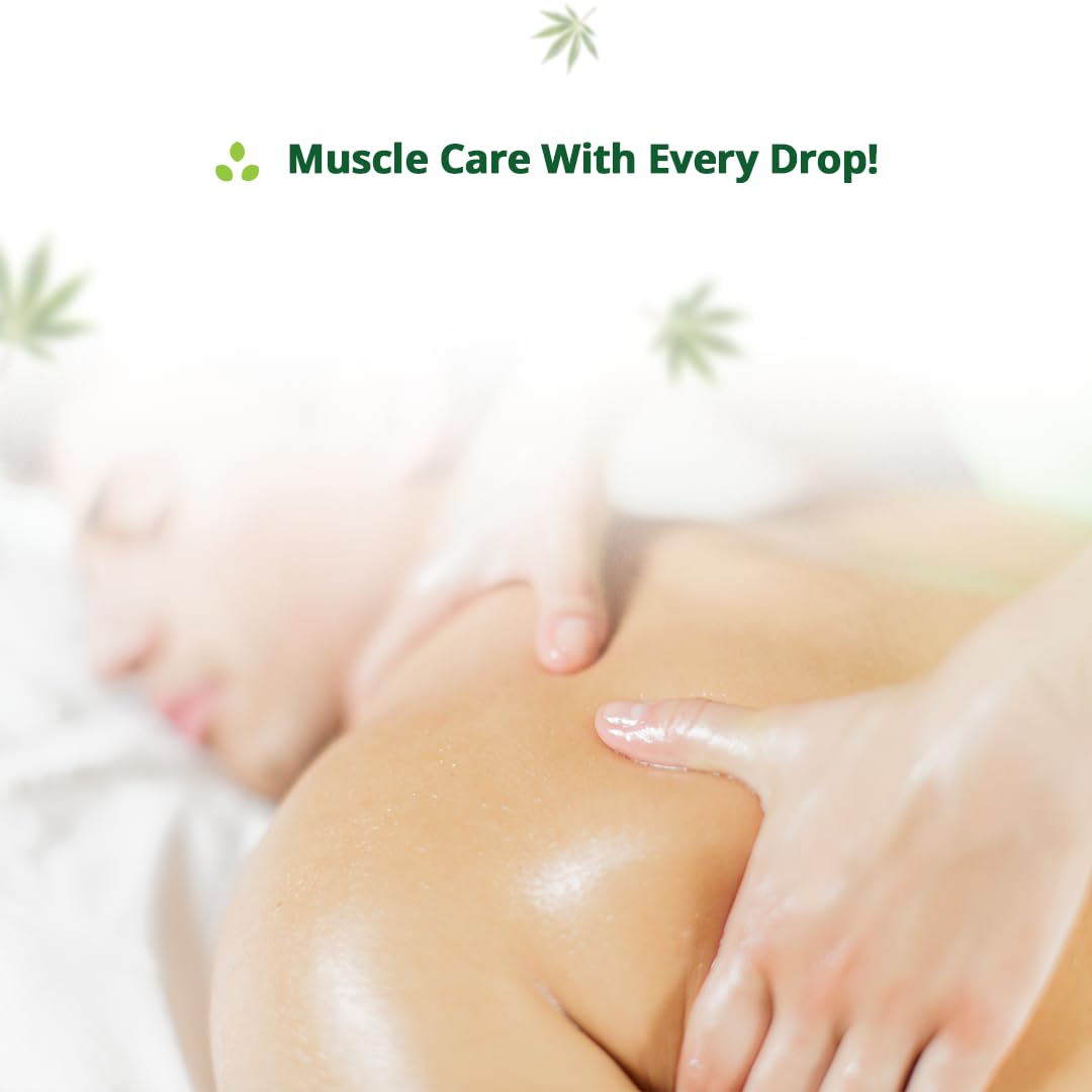 Hampa Hemp Muscle Pain Relief Oil 100ml | Lasting Relief from Back, Shoulder, Neck, Leg, Lumbar, Ortho and other Muscular Pains, Stiffness and Spasms | Ayurvedic with Vijaya Leaf Extract, Arnica, Ashwagandha | 100% Natural and Skin Friendly