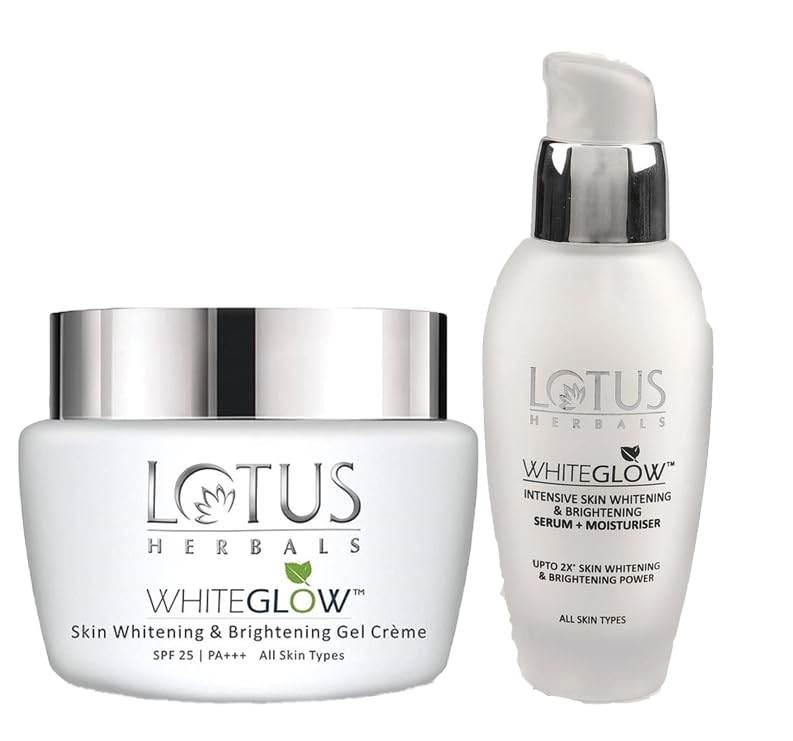 Lotus Herbals Whiteglow Gel Cream 60g, Intensive Serum 30ml, Set of 2