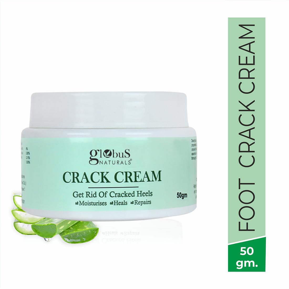 Globus Naturals Crack Cream for Dry Cracked Heels & Feet Enriched with Aloevera, Neem, Anantmool 50g