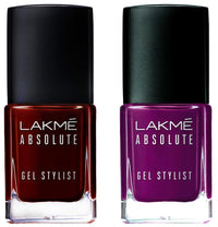 LAKMÉ Absolute Gel Stylist Glossy Finish Nail Color & Absolute Gel Stylist Color Combo, 12 Ml