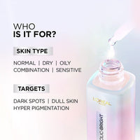 L'OREAL PARIS Glycolic Bright Skin Brightening Serum, 15ml 1% Glycolic Acid For Dark Spots, Pigmentation & Uneven Skin Tone & Glycolic Bright Glowing Night Cream, 15ml For All Skin Type (Pack Of 2)