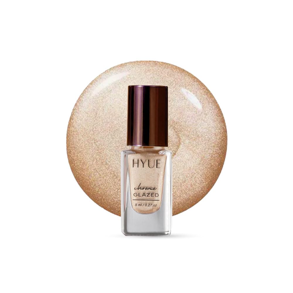 HYUE Chrome Glazed Nail Paint - 7 shades | Mercury Retro | 8 ml | Dual-toned | Long-lasting Shine | Color-Shifting Pigments | One Stroke Coverage | Gel Finish | Salon-like Nails | No UV Damage