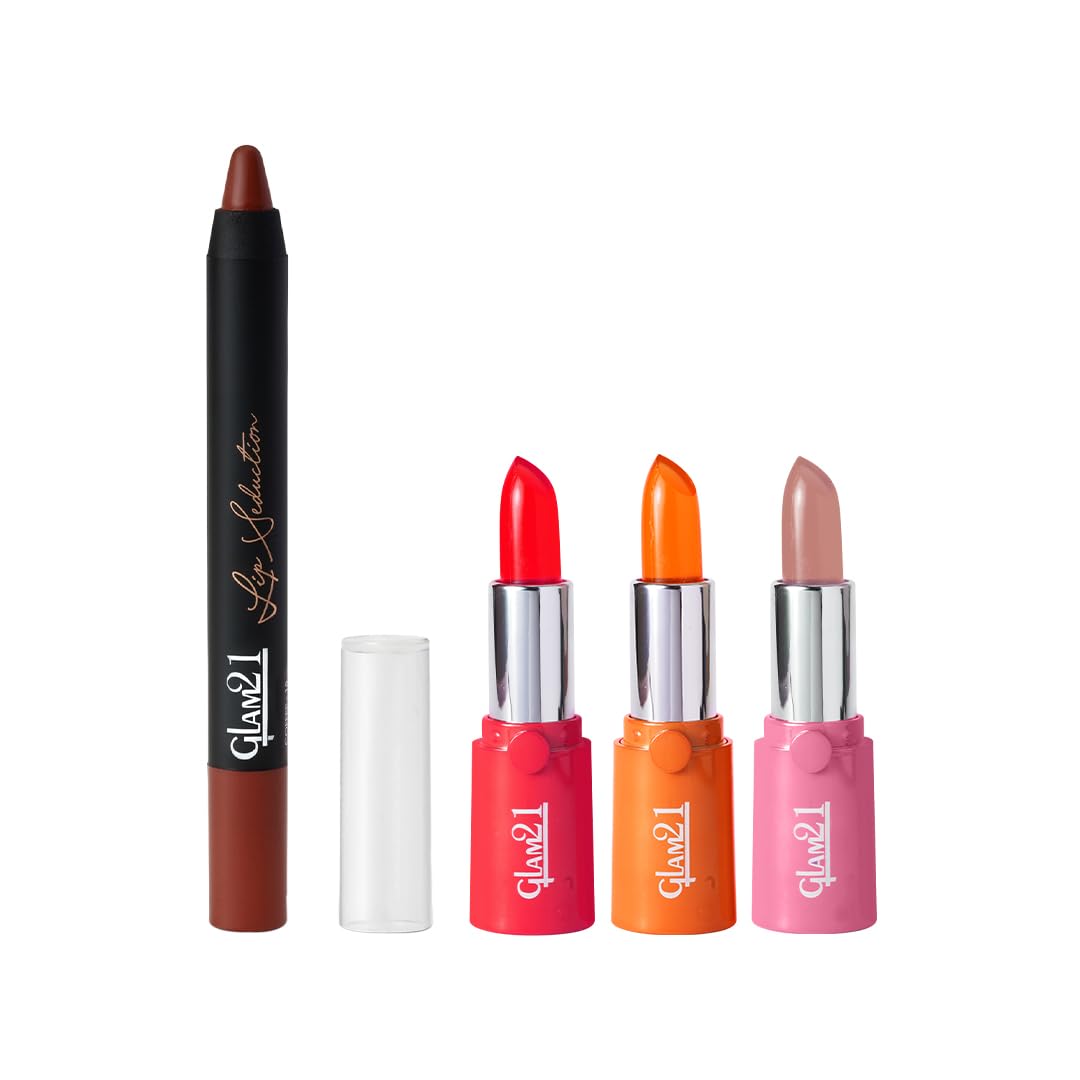 Glam21 Lips Combo - Glam 21 Lipstick Coffee-15 (Matte) & High Definition Lipstick (Pack Of 2)