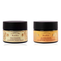 Kama Ayurveda Rejuvenating and Brightening Ayurvedic Night Cream, 25gm & Kama Ayurveda Kumkumadi Brightening Ayurvedic Face Scrub, 50g