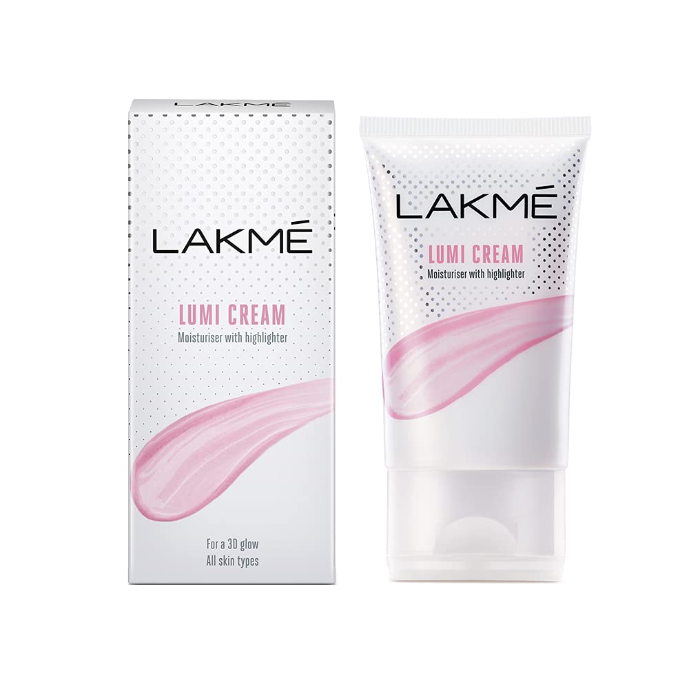 Lakme Eyeconic Curling Mascara, Black 9 ml & Lakme Lumi Cream,Moisturizer with highlighter,30 gm