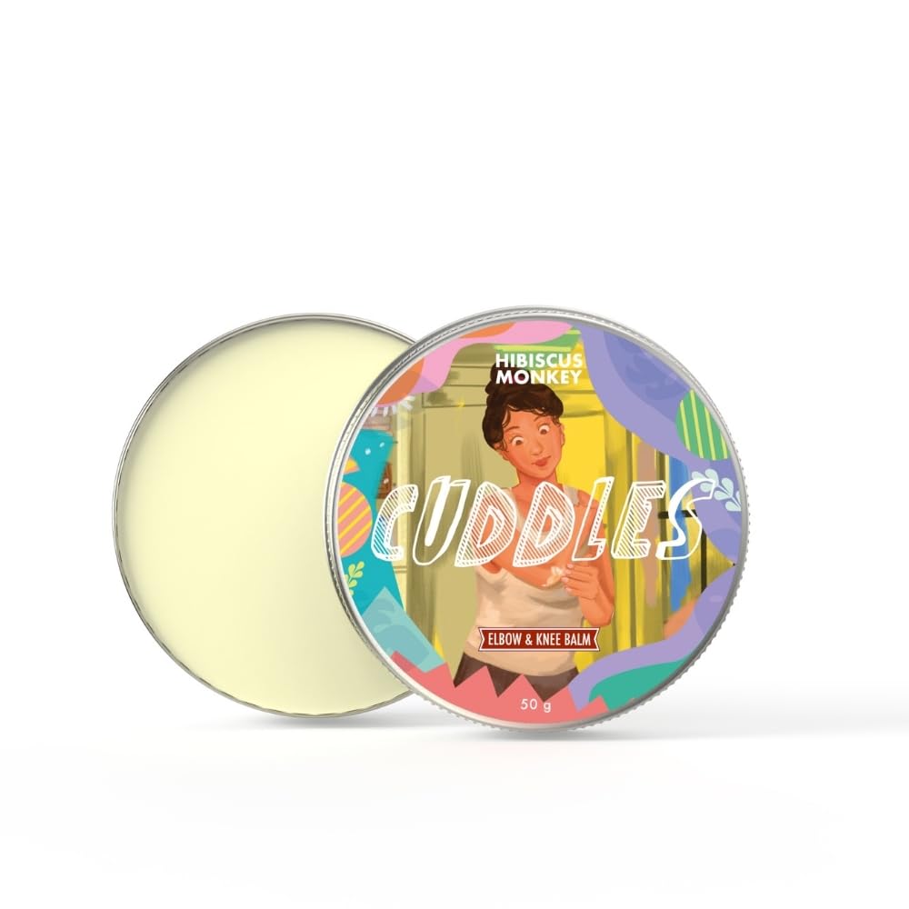 Hibiscus Monkey Cuddles, Elbow & Knee Balm | Reduces Discoloration, Deeply Moisturizes Dry and Rough Skin | Shea butter, Coconut Milk Oil, Vitamin E | Natural, Chemical Free | 50g