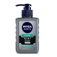 Nivea Men Face Wash, Oil Control, 10x Vitamin C, 150ml & Men Pure Impact Shower Gel, 500ml, Hair, Face & Body Wash
