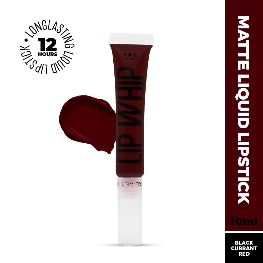 Fae Beauty Lip Whip 12Hr Comfortable Matte Liquid Lipstick (10ml) | Long Wear | Non Drying | Soft Mousse Smudgeproof Formula | Vegan | With Moisture Lock Technology | Enriched with Vitamin E and Cherry Coffee - Toxic