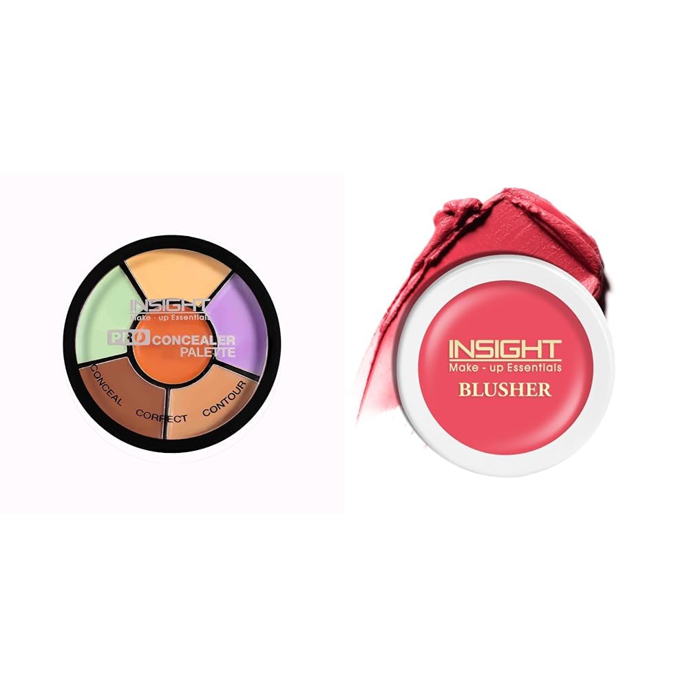 Insight Cosmetics Pro Concealer Palette-CorrectorConceal Correct (CR105-Corrector) Crème Blusher, Face Makeup, Watermelon Popsicle, 3.5 gm(B-02=04)