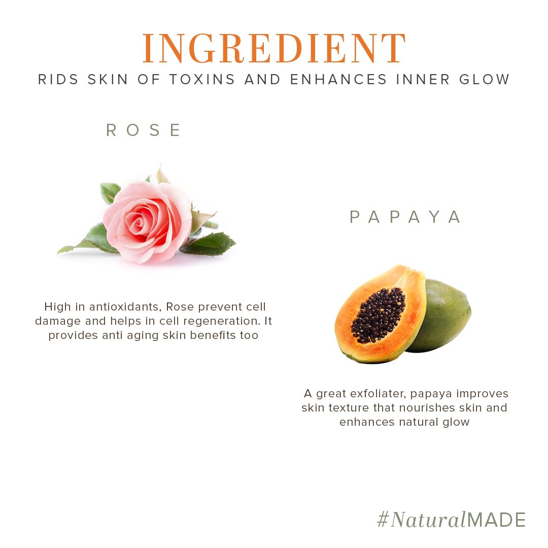 Khadi Natural Rose & Papaya Face Scrub | Ayurvedic Scrub for Face | Moisturizing Face Scrub | Face Scrub for Removing Blackheads | Free From Harsh Chemicals | Suitable for All Skin Types