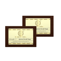 Khadi Natural Apricot Scrub Soap|Herbal Bathing Soap for Healthy Skin | Natural Soap with Essential Oils | Soap with anti-inflammatory properties | Suitable for All Skin Types|Pack of 2
