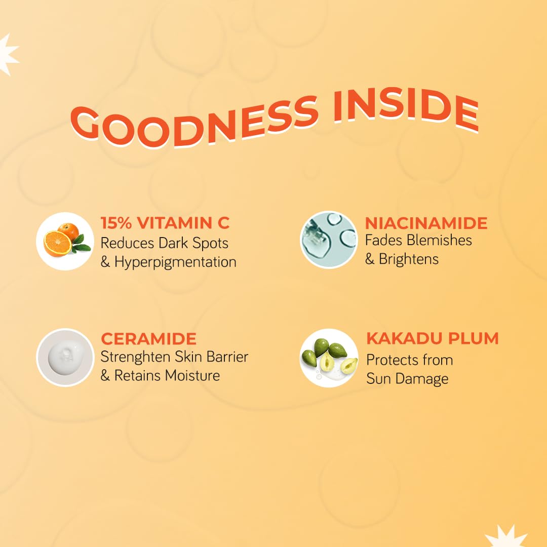 Moody Vitamin C Face Cream Serum Moisturizer For Glowing Skin with Niacinamide & Alpha Arbutin | Fades Pigmentation & Dark Spots, Reduces Skin Dullness | Oil Free & Lightweight | For All Skin Types | 50ml