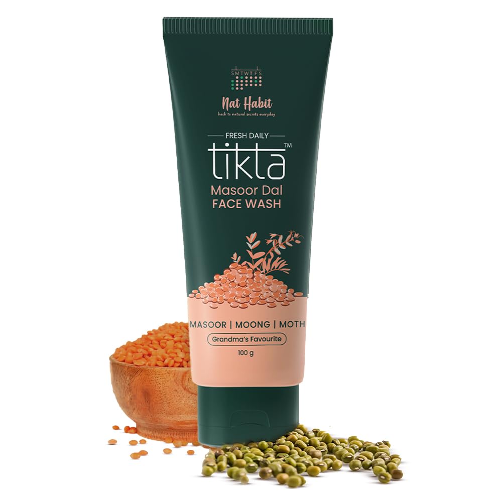 Nat Habit Ubtan & Masoor Dal Face Wash Combo, Fresh Daily Tikta For Men & Women, Skin Brightening With Activated Wild Turmeric & Masoor, Suitable For All Skin Types