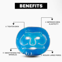 HOUSE OF BEAUTY Gel Face Mask With Adjustable Strap - Reusable Hot And Cold Compress Cryo Therapy At Home Ice Facial Mask For Puffy Eyes, Dark Circles And Stress - (Blue), (1 Count)