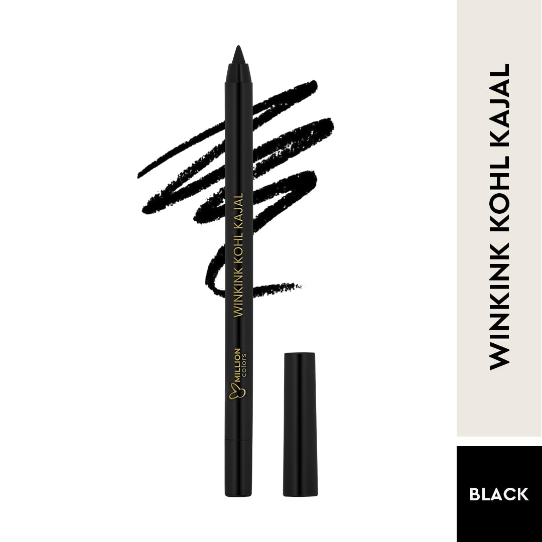Million Colors Waterproof Wink Ink Kohl Kajal | Infused with Chamomile and Almond Oil | Smudge Proof & Long-Lasting | One Swipe Application - Rich Color Payoff | Stays Upto 24HR
