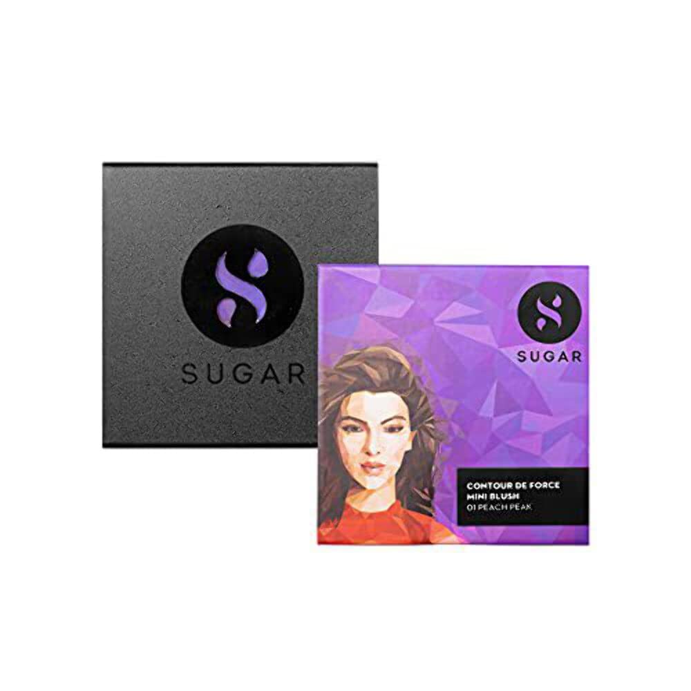 SUGAR Cosmetics Contour De Force Mini Blush for Face | Face Blusher for Face Makeup | Smooth Texture | Matte & Blendable | Paraben & Cruelty Free | 4gm | Peach Peak (Peach Pink Blush)