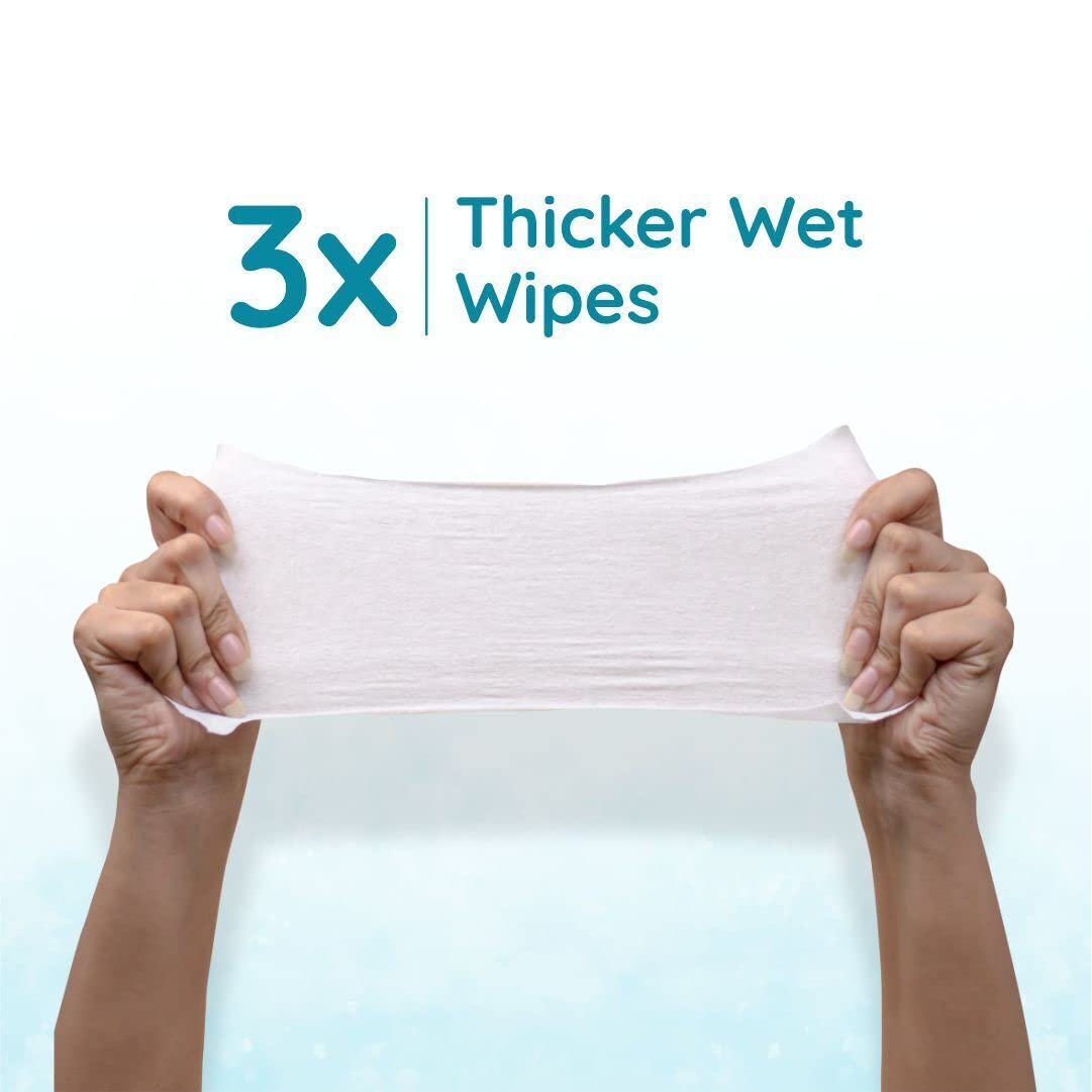 Mother Sparsh 99% Pure Water (Unscented) Baby Wipes I Natural Plant Made Cloth - Super Thick I 72 pcs/Pack - Pack of 6 (Super Saver Pack)