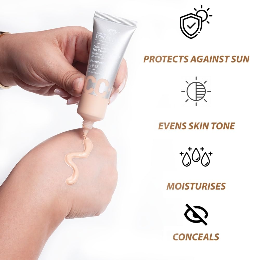 Daily Life Forever52 Color Correcting Full Coverage CC Cream | Conceals Dark Spots and Blemishes (Breezy-002)