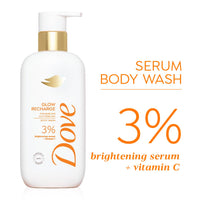 Dove Glow Recharge Serum Body Wash | 3% Brightening Serum + Vit C | Energizes & Illuminates skin | Paraben & SLS free | 300 ml