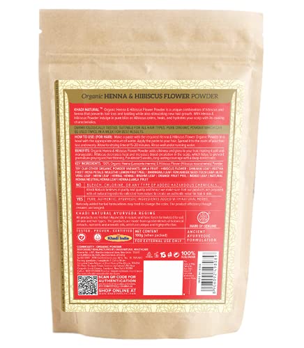 Khadi Natural Organic Amla & Hibiscus Powder Combo | Nourishing Hair Formula for Strength | Provides shine & Natural Color - (200gm x 2)