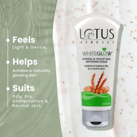 Lotus Herbals Whiteglow Gel Cream 60g, Nourishing Night Cream 60g, Oatmeal Scrub 100g, Set of 3