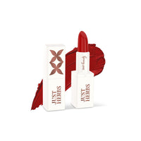 Just Herbs Ayurvedic Creamy Matte Lipstick06 Burnt Red (Half - Size) 1.8gm & Just Herbs Retractable 2 in 1 Herbal Eyeliner + Kajal - Black 0.3g Combo