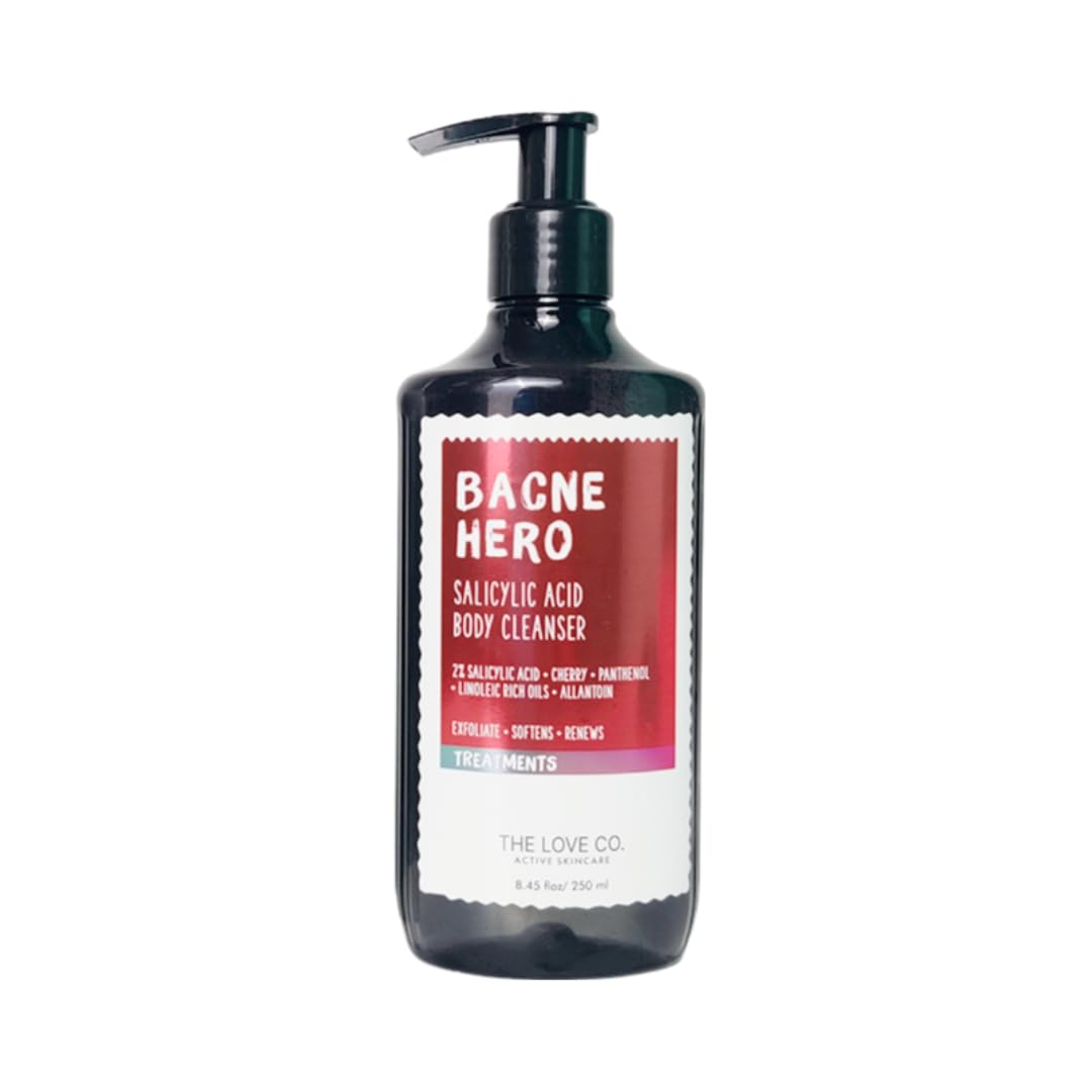 THE LOVE CO Salicylic Acid 02% Body Wash - Body & Back Acne | Paraben & SLS Free | Prevents Dry, Rough, Bumpy, and Strawberry Skin | Deep Cleanses Skin | For Men & Women | Body Shower Gel 250ml
