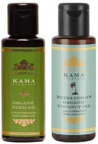 Kama Ayurveda Organic Neem Oil & Kama Ayurveda Extra Virgin Organic Coconut Oil - 50ml Combo