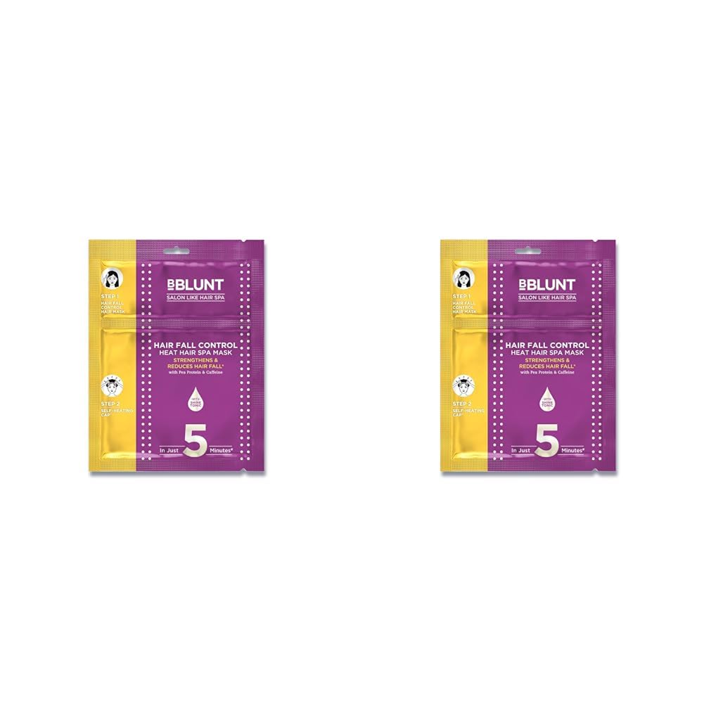 BBLUNT Hair Fall Control Heat Hair Spa Mask with Pea Protein & Caffeine for Salon-Like Hair Spa at Home - 70 g | Salon-Like Hair Spa in Just 5 Minutes* | Reduces Hair Fall & Strengthens Hair