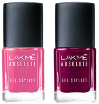 Lakmé Absolute Gel Stylist Nail Color & Absolute Gel Stylist Glossy Finish Nail Color Combo,12 ML