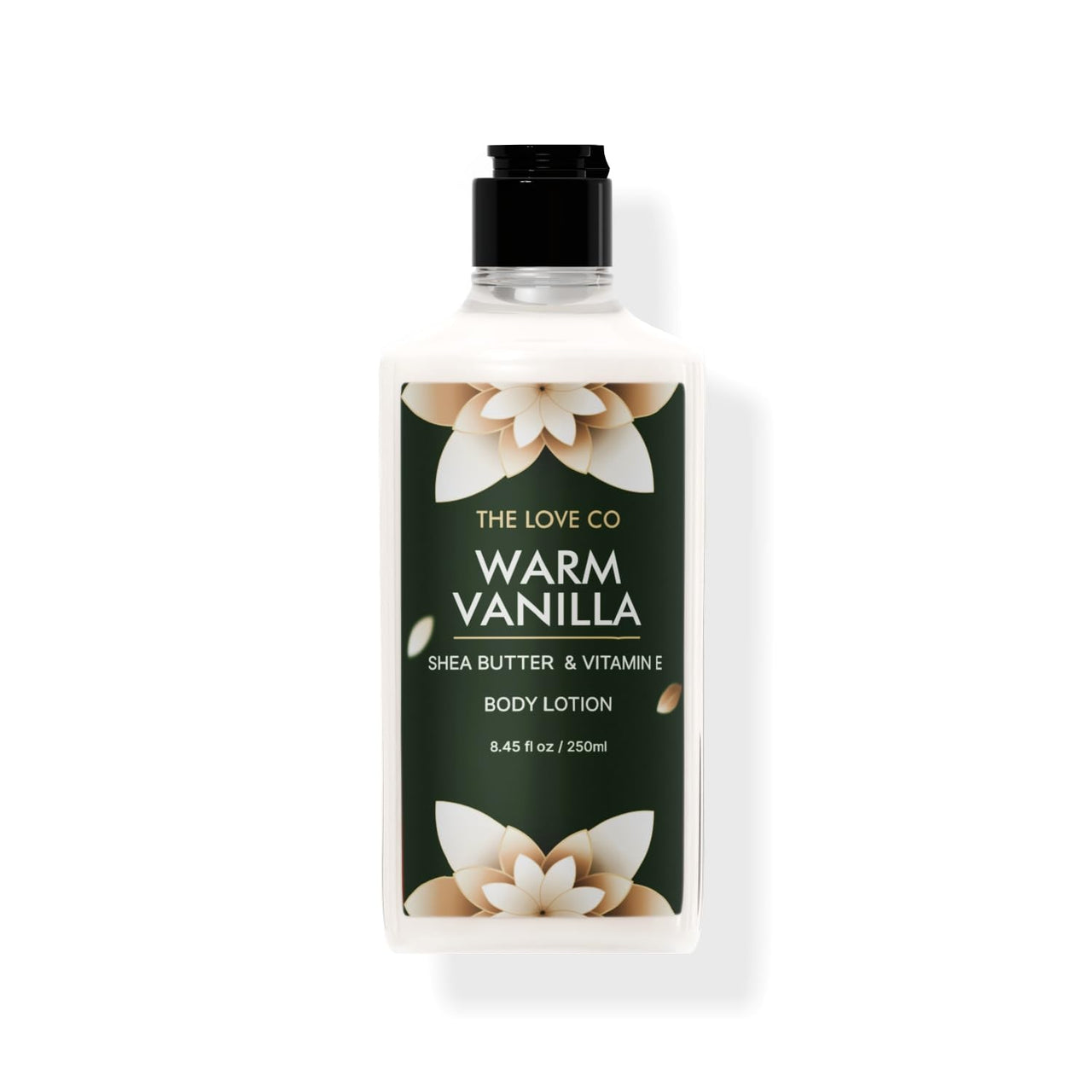 THE LOVE CO. Warm Vanilla Body Lotion - Nourishing Moisturizer Cream for Dry Skin - Suitable for Men and Women with Jojoba Oil, Shea Butter & Vitamin E - 250ml