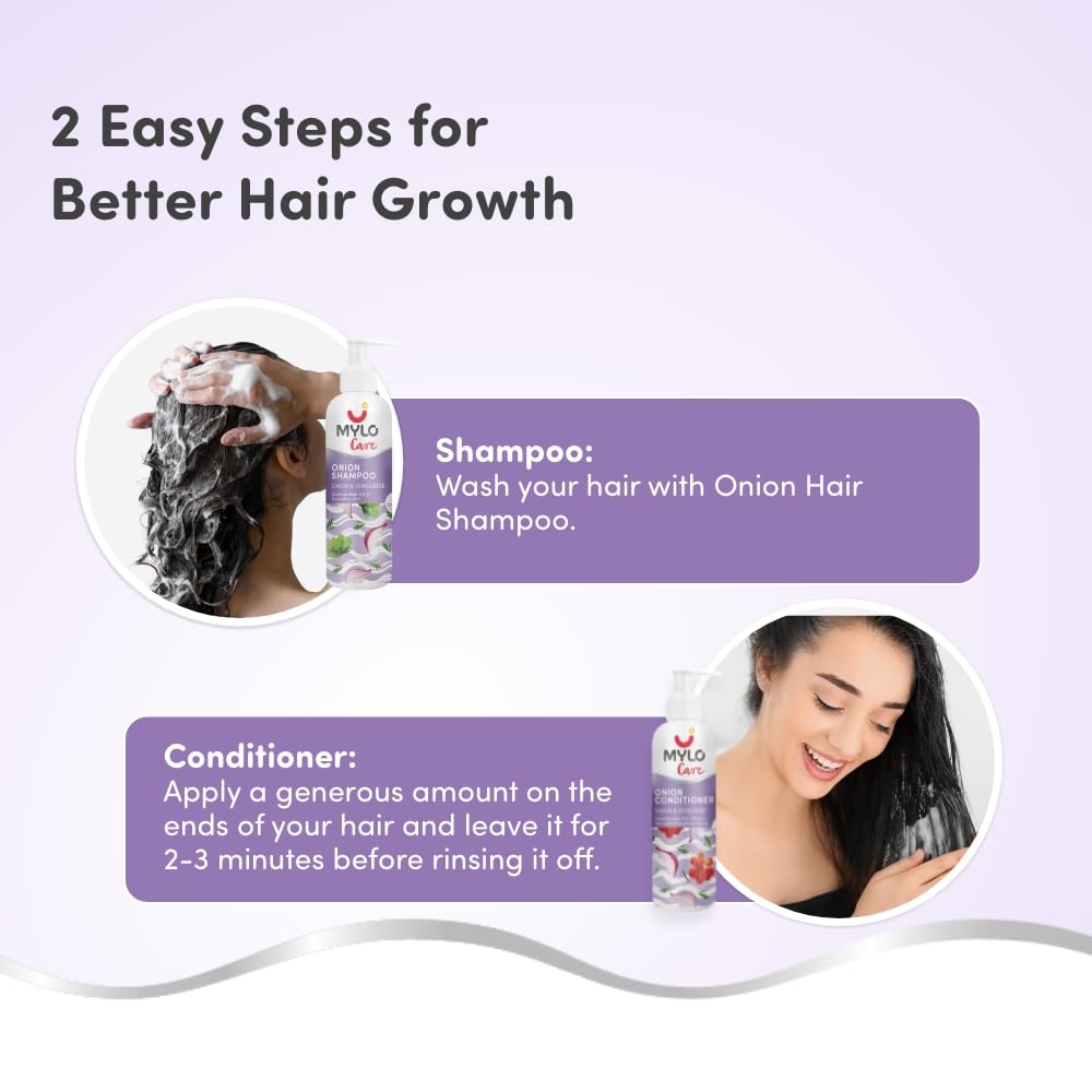 Mylo Pre & Post Pregnancy Hairfall Shampoo & Conditioner with Onion - 200 ml each