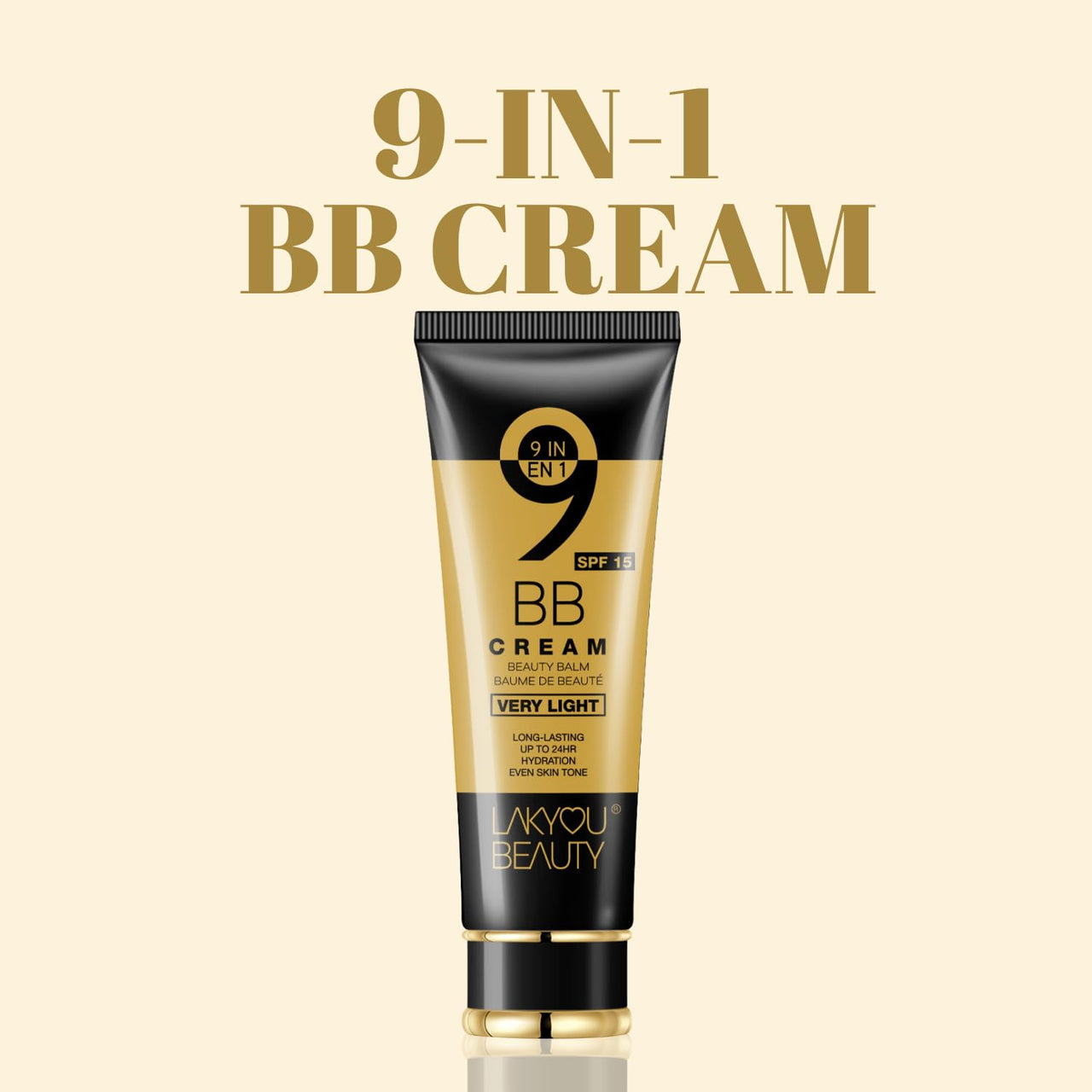 Lakyou Beauty 9 in 1 BB Cream | Light Weight | Long Lasting | Up To 24Hrs Hydration | Even Skin Tone | SPF-15 | Shade-05(Rich Nude) | 80g