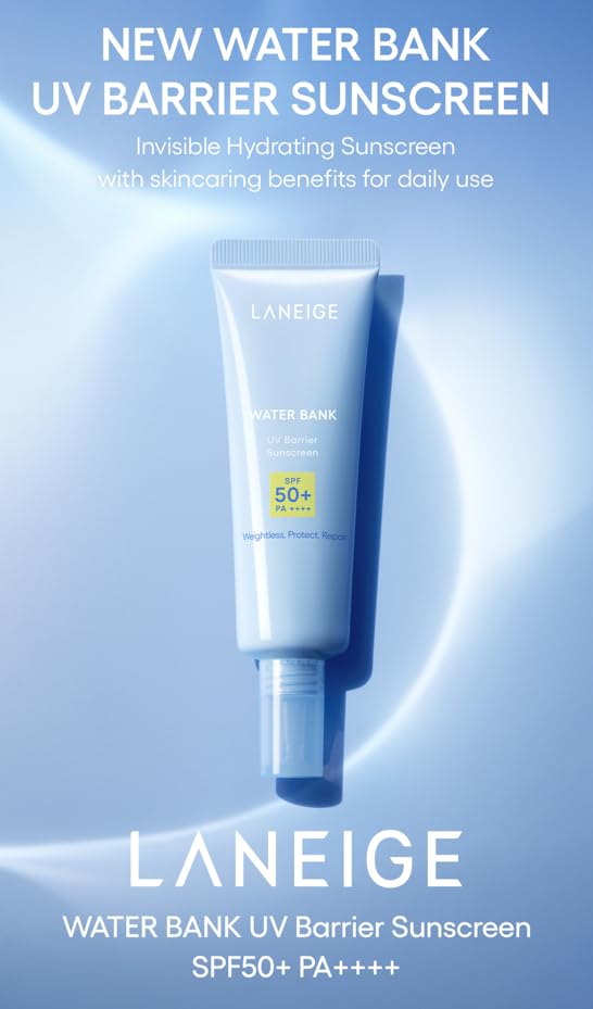 LANEIGE UV Barrier Sunscreen SPF 50+ | Moisture Based Barrier Strengthening | Light & Non-Greasy | No White Cast | Soothing Hydration | Suitable for All Skin | For Men & Women-20ml