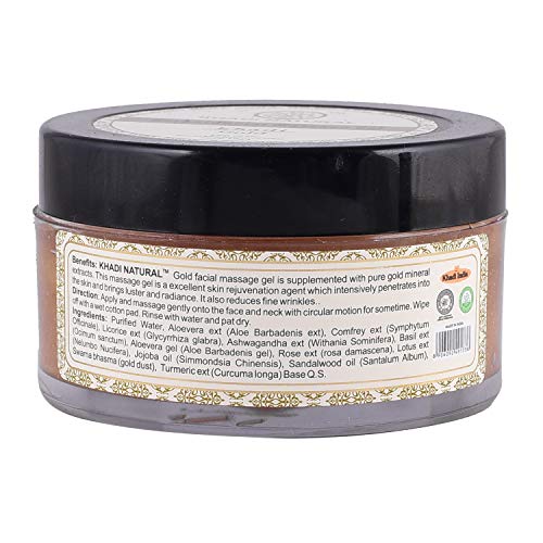 KHADI NATURAL Ayurvedic Gold Face Massage Gel, 50g