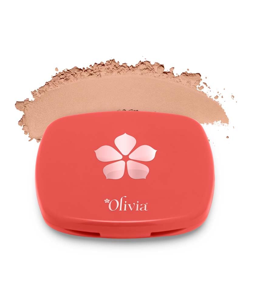 Olivia Weightless Matte Finish Compact Powder for Women | Full Coverage Face Makeup | Non-Oily Matte Look | Pore Minimizing & Evens Out Complexion | For All Skin Types | 10g | 04 Caramel Lush